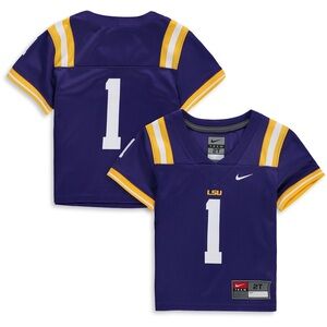 NWOT Toddler Nike #1 Purple LSU Tigers Team Football Jersey